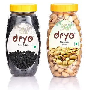 Dryo Dry Fruit Combo Black Raisin Seedless 250g & Salted Pistachio 200g