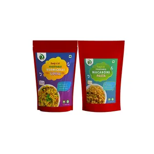 Dryfii Pure Jain Home-Made Dehydrated Vegetable Macaroni Pasta and Vermicelli Upma Combo (150X2) Ready to Eat |Gluten Free | Instant Food | Super Easy to Make | Indian Tasty & Healthy Breakfast