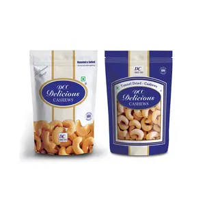 DCC DELICIOUS Combo Of Roasted & Salted Cashew Nuts And Tunnel Dried Plain Whole Cashew Nuts (200 Gram - Each)