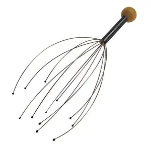 FLUZOV Wooden Hand Held Scalp Head Massager for Pain Relief Set of 1.