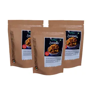 Evolve Healthy Snacks Pack of 3 | All Natural Baked Bhakarwadi | Guilt Free Wholesome Goodness | Sweet and Tangy