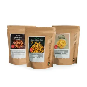 Evolve Healthy Snacks Pack of 3 Super Grains Combo | Moong Daal Chips | Oats Chips | Quinoa Masala Puff | All Natural Grains and Millets | Vacuum Cooked | Gluten Free | No Added Preservatives |