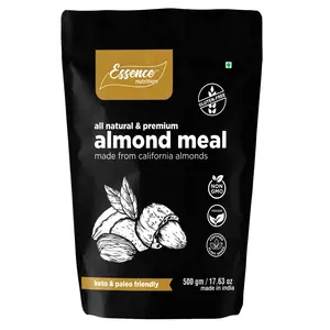 Essence Nutrition Unblanched Whole Almond Flour (500 Grams)- Keto & Paleo Freindly [Imported from USA]
