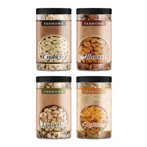 Farmown Nuts Combo Pack (Cashew + Pista + Almonds + Raisins 250g Each)