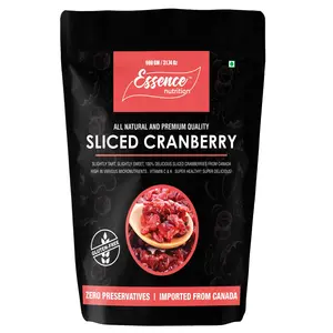 Essence Nutrition Canadian Sliced Cranberries (900 Grams)