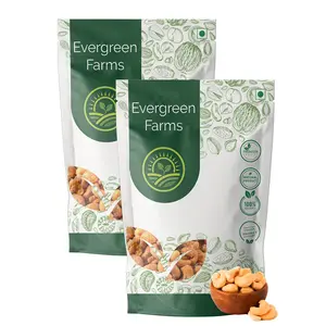 Evergreen Farms Fresh Whole Roasted and Salted Cashews Extra Crunchy Kaju 1 Kg