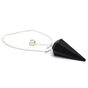 Healing Crystals India Reiki Gift Set | Chakra Dowsing Pendulum Pendant for Divination Black Tourmaline Pendulums Crystal Necklace for Women with Metal Hanging Chains and Carry Pouch