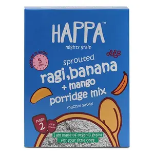 Happa Organic baby food sprouted Ragi + Mango + Banana Porridge Mix - 200g