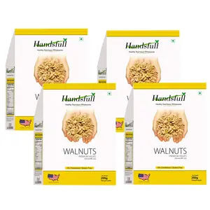 Handsfull California Premium Halves Walnuts Kernels (200 gm x4) 800 GMS