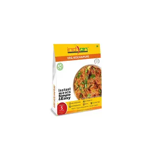 Indian Kitchen Foods Freeze Dried Gluten-Free Ready to Eat Veg. Kolhapuri | Instant Vegetarian Meal - Each Rehydrated Wt. 260 gm (Pack of 3)