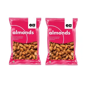 JN Californian Almonds - Badam Dry Fruits 500Gm ( 250 Gm X 2 Packets ) | | Premium Dry Fruits | | Healthy & Fresh!!
