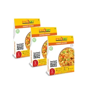 Indian Kitchen Foods Freeze Dried Guten-Free Ready to Eat Jain Paneer Bhurji | Instant Vegetarian Meal - Each Rehydrated Wt. 210 gm (Pack of 3)