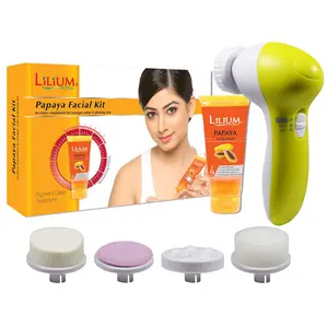 Lilium Papaya Facial Kit 80g with Face Wash60g & Face Massager