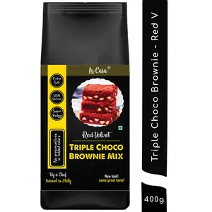 La Casa Triple Chocolate Brownie Mix - Red Velvet | Fudgy | All Natural | 400g |
