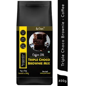 La Casa Triple Chocolate Brownie Mix - Coffee Bits | Fudgy | All Natural | 400g |