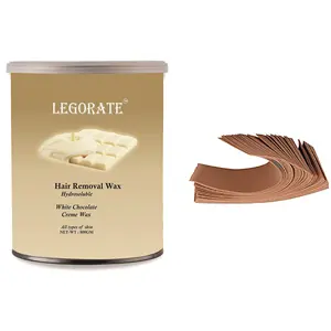 LEGORATE White Chocolate Hydrosoluble Creme Hair Removal Hot Wax (800 gm) Free 20 Waxing Strips