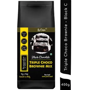 La Casa Triple Chocolate Brownie Mix - Black Chocolate | Fudgy | All Natural | 400g |
