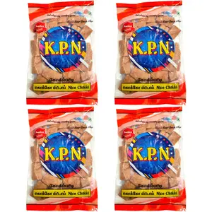 KPN Kovilpatti Ko Ko Mittai (Crushed Groundnut Chikki Candy) Pack of 4 x 200gm