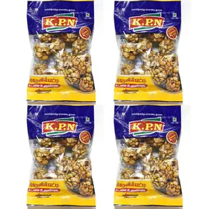 KPN Kovilpatti Kadalai Urundai Groundnut Chikki Balls Candy (4 x 100 gm) Pack of 4