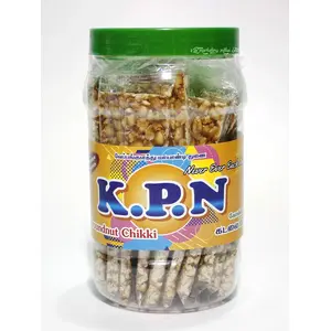 KPN Kovilpatti Kadalai Mittai Chikki Candy 30 Pieces Jar - Burfi - 600 g - Individual Pack