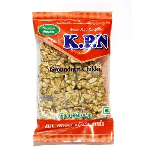 KPN Kovilpatti Kadalai Mittai/Groundnut Chikki Candy (8 x 100 g) - Pack of 8