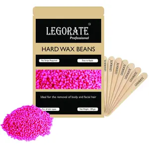 Legorate Rose Pink Hard Wax Beads All Purpose Painless Hair Removal Stripless Wax 100 GM (Pink))