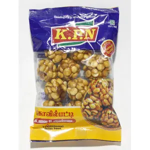 KPN Kovilpatti Pottu Kadalai Urundai Gram Chikki Balls Candy - Burfi - Pack of 8 x 100 gm