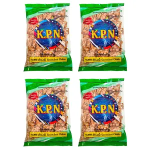 KPN Kovilpatti Kadalai Mittai (Groundnut Chikki Candy) - Burfi - Pack of 4 x 200gm