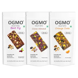 OGMO 3 Pack Assorted Wholegrain Millet Energy Bites | 3 X 30g | Refined Sugar Free
