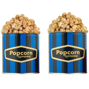 Popcorn & Company Festive Gift Combo Pack of 2 Tins (Caramel Krisp -130 Gm & Chilli Caramel Popcorn -130 Gm) - 260 GM