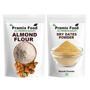 Pramix Dried Dates Powder & Almond Powder 400 GMS ( 200 GMS Each Pack )