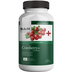SAM Health Cranberry + D-Mannose - 50 Veg capsules | Antioxidant Support for Urinary Tract Health