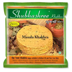 Shubhashree Whole Wheat Masala Khakhra (200g x 4 Pkts) | Made with Sunflower Oil