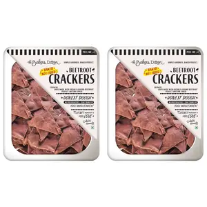 The Baker's Dozen 100% Whole-wheat Hand Made &Fresh Beetroot Crackers Baked Not Fried Crunchy Chips Made With Freshly Ground Beetroot (Preservative-free & No Maida) Pack of 2
