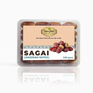 Taqwa Dates Sagai Madinah Dates Semi Dried Luscious Wrinkle Khajoor Fruit (500 gm)