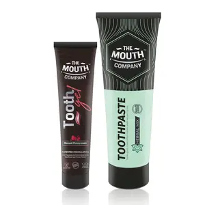 The Mouth Company Soothing Meswak-Pomegranate Toothgel and Herbal Mix Toothpaste Combo