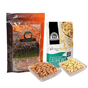 WONDERLAND FOODS (DEVICE) Dry Fruits Combo of California Almonds and Roasted and Salted Cashews (200 g and 100 g)