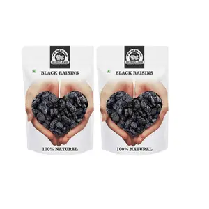 Wonderland Foods - Seedless Black Raisin 500g (250g X 2) Pouch | Kali Kishmish | Dried Fruits
