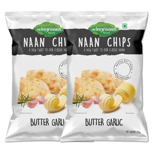 Wingreens Farms Naan Chips - Butter Garlic 150g (Pack of 2)
