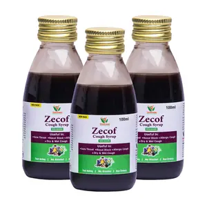 Vaddmaan Zecof - 100 Ml | Ayurvedic | Cough Syrup| Neelgiri Oil | Pepperment Oil | Tulsi | Saunth | Yashthimadhu | Karkasingi| Somlata | Kaantakari (Set of 3)