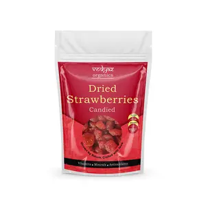 Vedyaz Organics Dried Candied Strawberry / Strawberries Dry fruit - 200gm