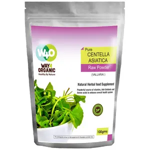 Way 4 Organic Pure Vallarai (Centella Asiatica) Raw Powder - 100g Brown