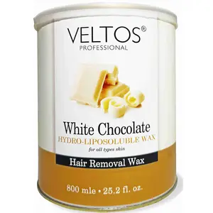 VELTOS PROFESSIONAL WHITE CHOCOLATE HYDRO LIPODOLUBLE WAX 800ML JAR FOR HANDS & LEGS (REMOVES ALL UNWANTED HAIR EASILY)