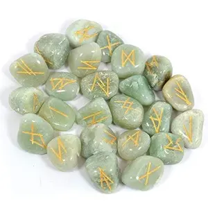 Green Aventurine Stone Tumbled 25 pcs Rune Stones Set