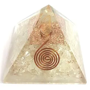 Jewelswonder Clear Crystal Orgonite Pyramid 50 to 70 mm Size with Lab Certified