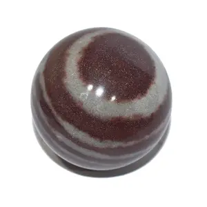 Pyramid Tatva Sphere - Narmadeshwar Narmada River Shivling Ball Size - (50 mm - 63 mm) 2-2.5 inch Natural Chakra Balancing Healing Crystal Stone