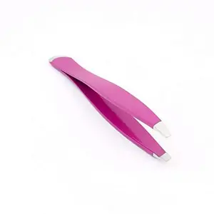 Alis Beauty Stainless Steel Eyebrow Tweezer Plucker Pink Color | Precision for Facial Hair Plucker Eyelash Brow Shaping