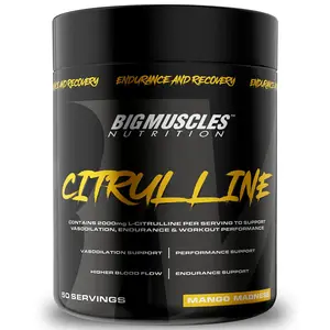 Bigmuscles Nutrition Citrulline Malate [50 Servings Mango Madness] | 2000 mg | Pre Workout | Enhance Muscle Pumps | Improve Muscle Vascularity | Nitric Oxide Booster | Train Harder For Longer Hours