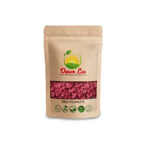 Dawn Lee Raw Red Peanuts Ground Fresh Nuts (Moongfali Sing Dana) in Resealable Kraft Bags (500 Gm)