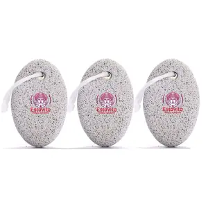ESTAVITO Pumic stone | PACK OF 3 Pcs | OVAL SHAPED | CALLUS REMOVER FOR FEET HEELS & PALMS |